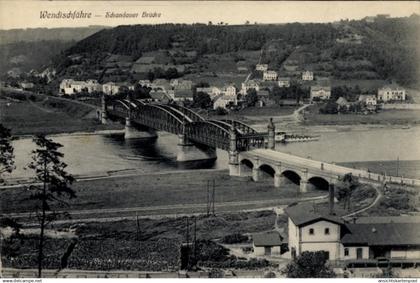 CPA Wendischfähre an der Elbe Rathmannsdorf Sachsen, Schandauer Brücke