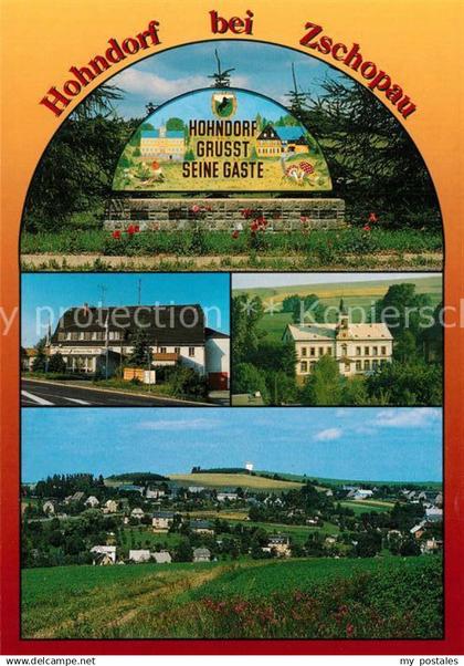 Hohndorf Stollberg Sommermotiv des Schwibbogens Gasthof Schwarzes Ross Gemeindea