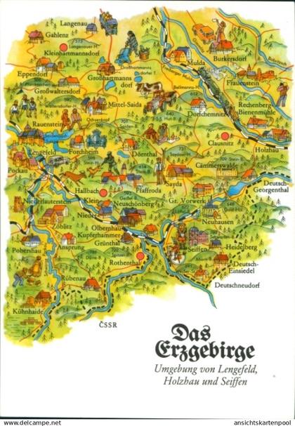 Landkarten CPA Oberwiesenthal im Erzgebirge, Greifensteine, Fichtelberg, Königswalde