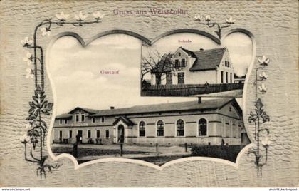 Passepartout CPA Weißkollm Lohsa Oberlausitz, Gasthof, Schule