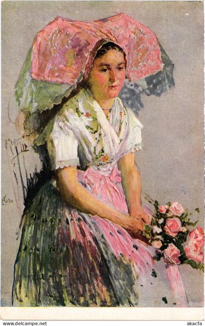 PC GERMANY LUDVÍK KUBA SORBIAN FOLKLORE LUSATIA ART (a80383)