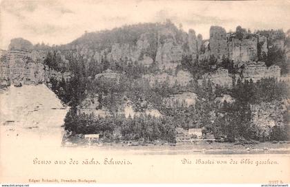 Sächs. Schweiz - Bastei von der Elbe gesehen ngl #190.624