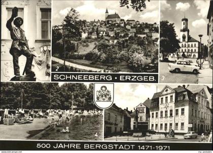 Schneeberg Erzgebirge Schneeberg Bergmannsbrunnen Ernst Schneller Platz Rathaus