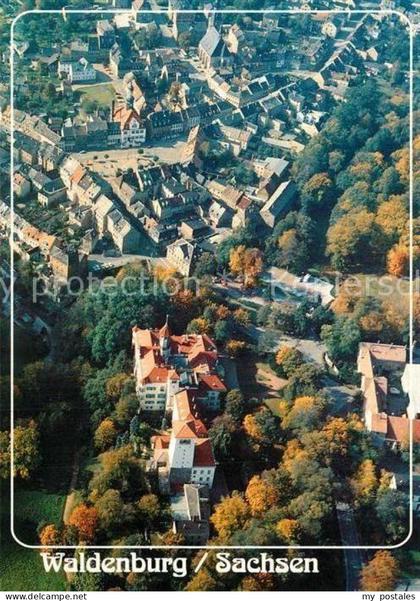 Waldenburg Sachsen Fliegeraufnahme mit Schloss und Innenstadt