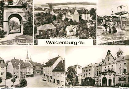 Waldenburg Sachsen Gruenefelder-Park Freibad Markt