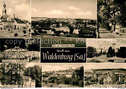 Waldenburg Sachsen Rathaus Freilichtbuehne Gruenfelder Park TBC Heilstaette Eich
