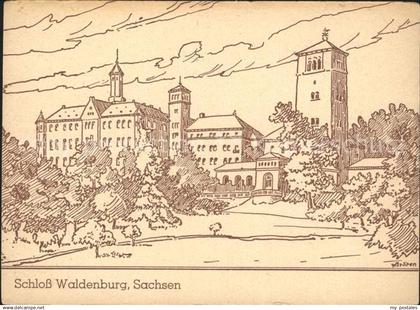 Waldenburg Sachsen Schloss Waldenburg Zeichnung
