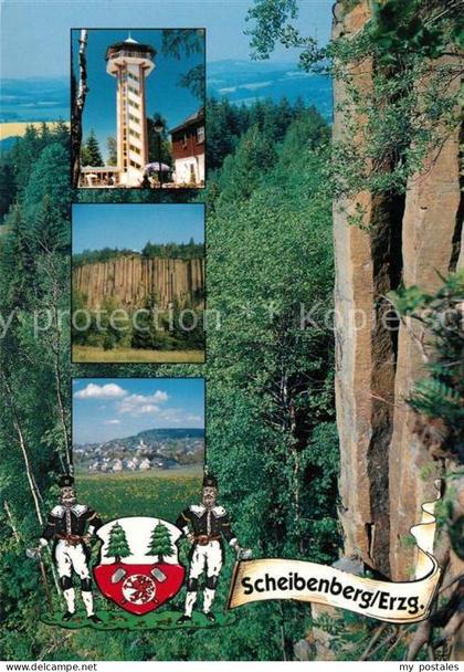 Scheibenberg Aussichtsturm Bergplateau Orgelpfeifen Basaltsaeulen