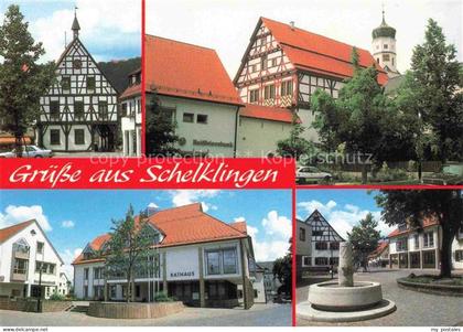 Schelklingen Motive Stadtzentrum Fachwerkhaeuser Kirche Brunnen Rathaus