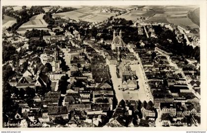 CPA Lwówek Śląski Löwenberg Schlesien, Fliegeraufnahme