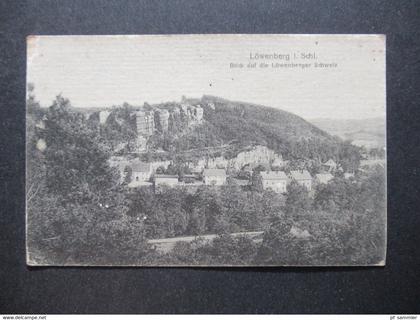DR Feldpost AK 1.WK 1917 Löwenberg in Schlesien Blick auf die Löwenberger Schweiz weitergeleitet an Pferdelazarett 182