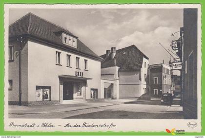 voyo BIERUTÓW (BERNSTADT i. Schl.)  Kreis Oels Friedensstrasse  vor 1945 Unused Echte Photo