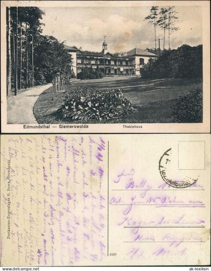 Ansichtskarte Edmundsthal-Siemerswalde-Geesthacht Theklahaus 1927