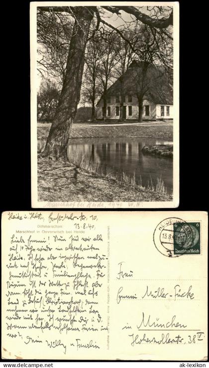 Ansichtskarte Heide (Holstein) Marschhof in Oeverwisch bei Heide 1940