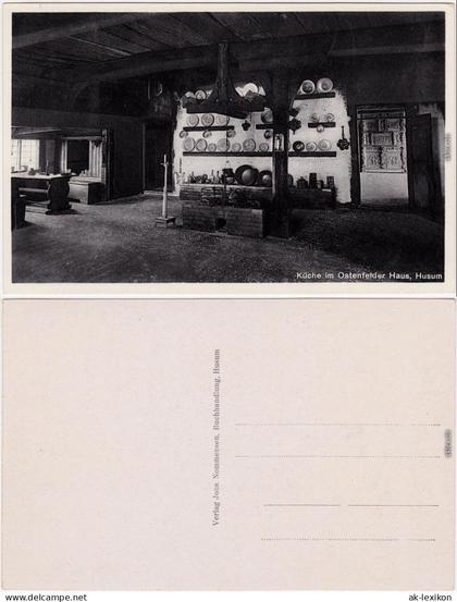 Ansichtskarte  Husum Küche im Osterfelder Haus Nordfriesland  1934