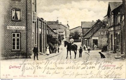 CPA Gettorf, Eichstraße, Gasthof, Reiter