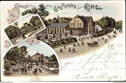 Lithographie Garstedt Norderstedt in Schleswig Holstein, Gasthaus zur Ohe