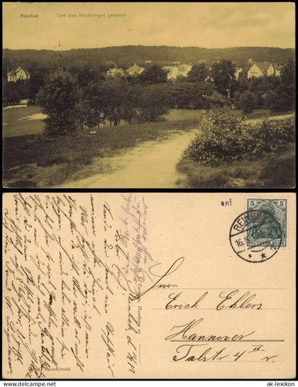 Reinbek Panorama von den Haidbergen gesehen 1911   gelaufen mit Stempel REINBEK