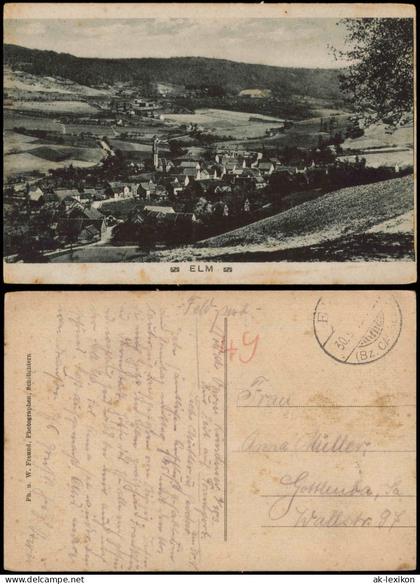 Ansichtskarte Elm-Schlüchtern (Bergwinkelstadt) Stadtblick 1919