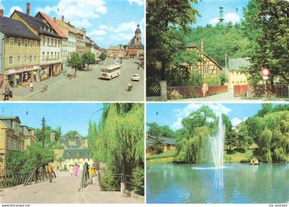 Schmoelln Thueringen Marktplatz Blick zum Aussichtsturm Brueckenplatz Am Brauere