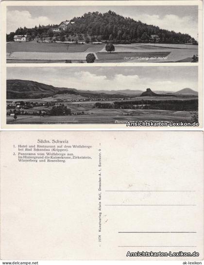 Krippen-Bad Schandau 2 Bild: Wolfsberg mit Hotel Blick vom Wolfsberg 1940