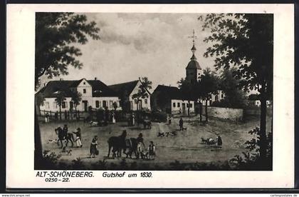 AK Schöneberg, Gutshof um 1830