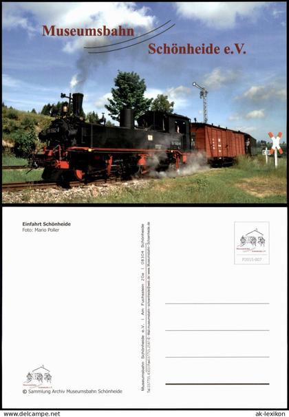 Ansichtskarte .Sachsen Dampflok 99 1582-8 der Museumsbahn Schönheide 2015