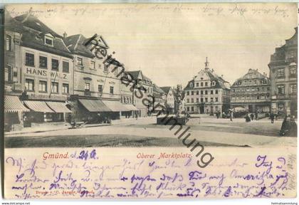 Schwäbisch Gmünd - Oberer Marktplatz - Verlag C. Jaeger Gmünd - gel. 1902