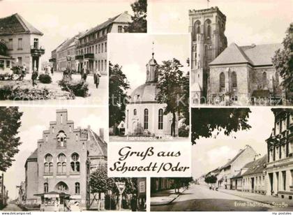 Schwedt Oder Vierradener Strasse Kirche Ernst Thaelmann Strasse ehemaliges Amtsg