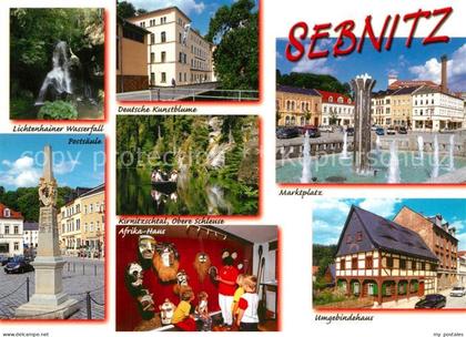 Sebnitz Marktplatz Postsaeule Kirnitzschtal
