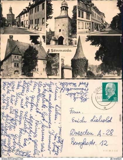 Ansichtskarte Sömmerda Stadttor, Straßenansicht, Park 1962