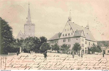 Soemmerda Thueringen Platz Ortszentrum Blick zur Kirche
