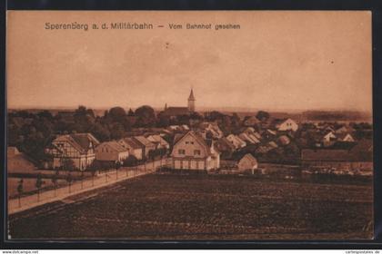 AK Sperenberg a. d. Militärbahn, Ortsansicht vom Bahnhof gesehen