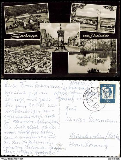 Ansichtskarte Springe MB Luftbilder Volkspark Markt 1963