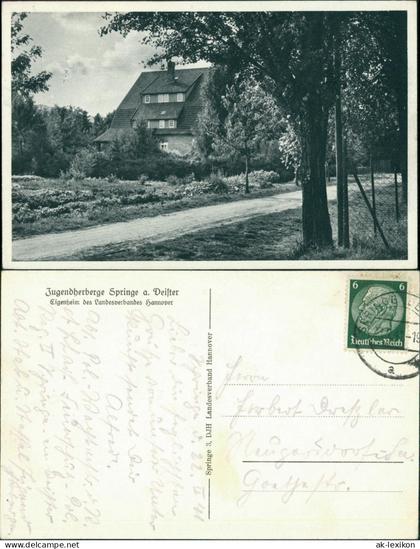 Ansichtskarte Springe Partie an der Jugendherberge 1938
