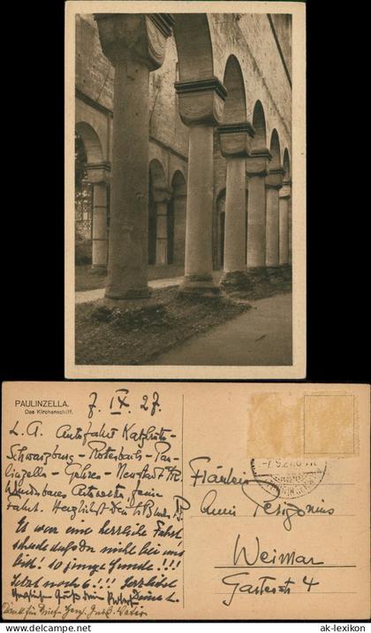 Ansichtskarte Paulinzella-Stadtilm Klosterruine Paulinzella 1927