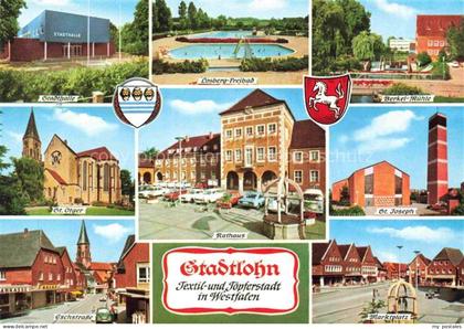 Stadtlohn Stadthalle Losberg-Freibad Berkel-Muehle Kirche Rathaus Eschstrasse Ma