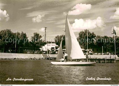 Starnbergersee Seehof Strandcafe Segelboot