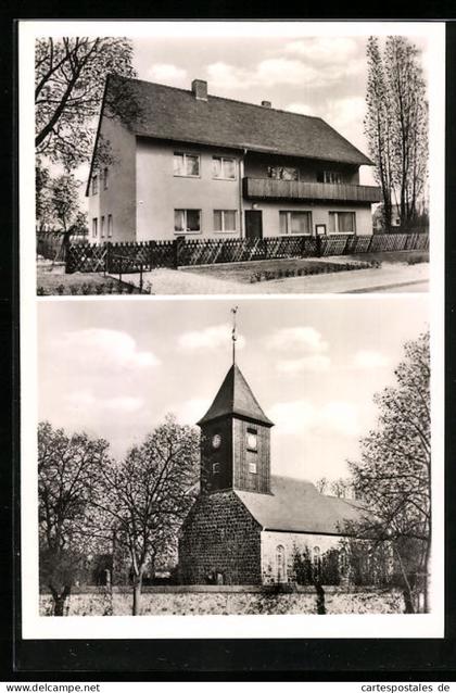 AK Berlin-Lankwitz, Dorfkirche mit Gemeindehaus