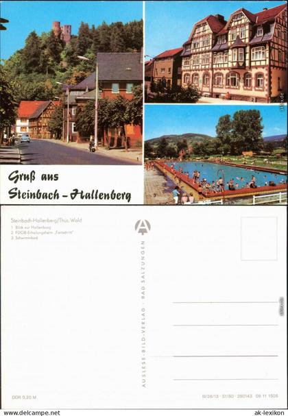Steinbach-Hallenberg Hallenburg, FDGB-Erholungsheim, Schwimmbad 1980