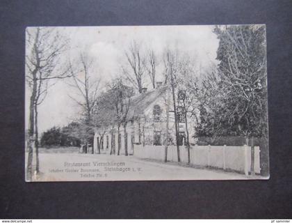 AK um 1905 Restaurant Vierschlingen Steinhagen in Westfalen Inhaber Gustav Baumann