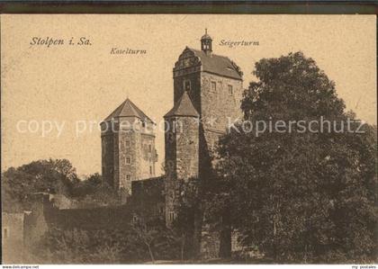 Stolpen Schloss Stolpen mit Kosel und Seigerturm