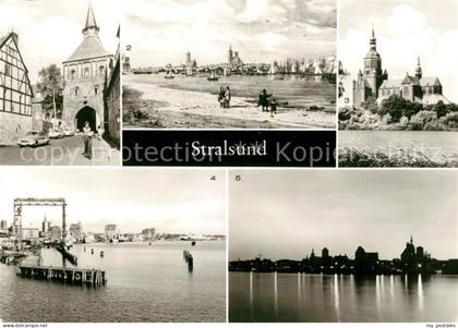Stralsund Mecklenburg Vorpommern Kuetertor Stralsund Marienkirche Ruegendammbrue
