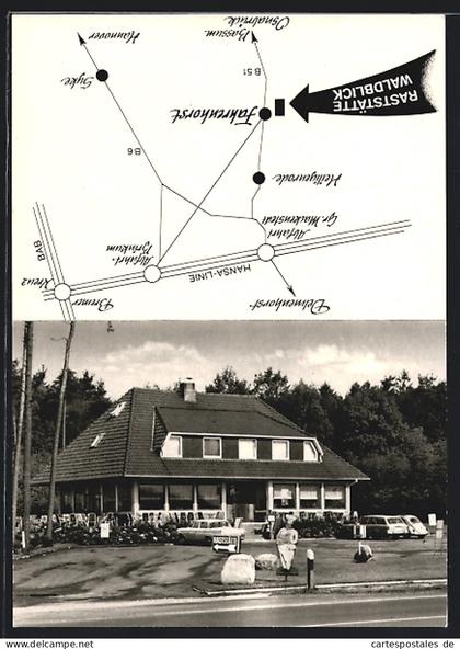 AK Fahrenhorst / Stuhr, Hotel-Raststätte Waldblick, VW Käfer