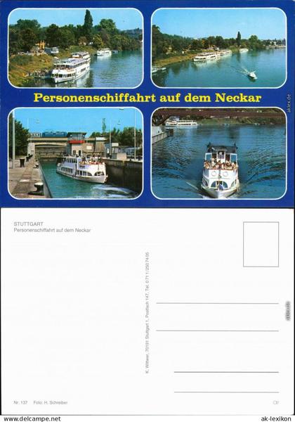 Ansichtskarte Stuttgart Neckar-Personen-Schifffahrt 1990