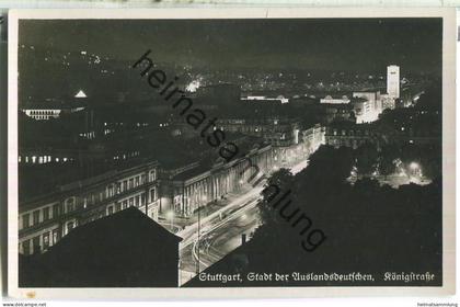 Stuttgart - Königstrasse - Nachtaufnahme - Foto-Ansichtskarte - Verlag Franckh Stuttgart