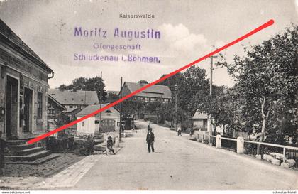 AK Kaiserswalde Cisarsky Laden Geschäft Gasthof ? a Rosenhain Königswalde Königshain Schluckenau Sluknov Rumburg Sohland