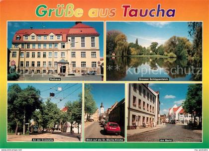Taucha Sachsen Rathaus Endstelle Sankt Moritz Kirche Markt grosser Schoeppenteic