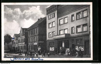 AK Teuchern, Strassenpartie mit Geschäften