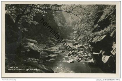 Thale - Bodetal unterhalb der Schurre - Foto-AK 30er Jahre - Verlag Photohaus Hermann Leiste Thale